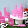 Sinmoe 48 Pieces Sport Party Favors Fan Foam Finger Mini #1 Basketball Baseball Football Soccer Team Cheerleader Gifts for Sporting Events Games Birthday Supplies(Pink) view 4