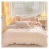 ADovz Autumn and Winter Solid Color Four-Piece Set Simple Quilt Cover Set Plush Bedding Set,Bed Sheets view 1