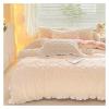 ADovz Autumn and Winter Solid Color Four-Piece Set Simple Quilt Cover Set Plush Bedding Set,Bed Sheets view 2