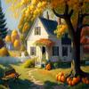 1000 Pieces Puzzle for Adults Autumn Yard - Safe Wooden, Hi-Definition Printing Beautiful Drawings, Spend The Winter Vacation and Beautiful Christmas, Elevate Yourself Gift Decor view 1