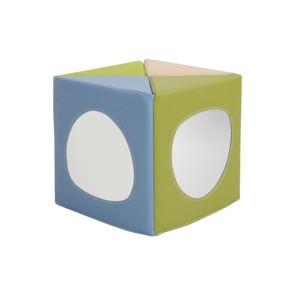 Kaplan Early Learning Tummy Time Reflection Cube - Soft Foldable Activity Center for Infants and Babies, Explore Shapes, Colors, and Self-Awareness During Tummy Time & Seated Activities