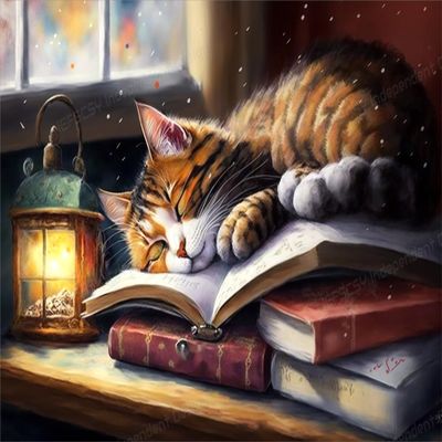 Winter Warm Christmas Thanksgiving Gifts - Library Cat 200 Piece More Difficult Challenge Puzzles (Wooden Puzzles Includes Beautiful Gift Box) for All Adult Beginners