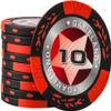Yarsanor 14g Casino Chips with Denominations, Poker Clay Chips Monte Carlo Poker Chips for Texas Holdem Blackjack Gambling Poker Set (Size : 25PCS $10) view 1