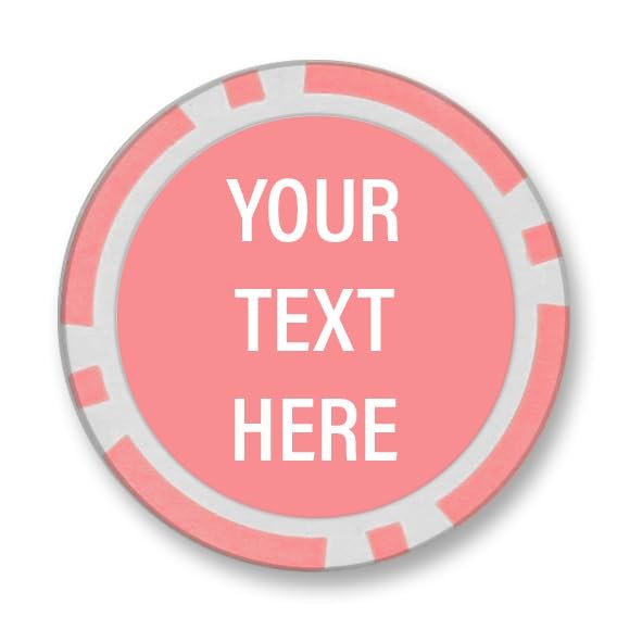 TigerTail Sports Personalized Memento Poker Chips - Custom Text on Front and Back - Official Size and Weight (Pink Chips)