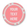 TigerTail Sports Personalized Memento Poker Chips - Custom Text on Front and Back - Official Size and Weight (Pink Chips) view 1