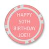 TigerTail Sports Personalized Memento Poker Chips - Custom Text on Front and Back - Official Size and Weight (Pink Chips) view 2