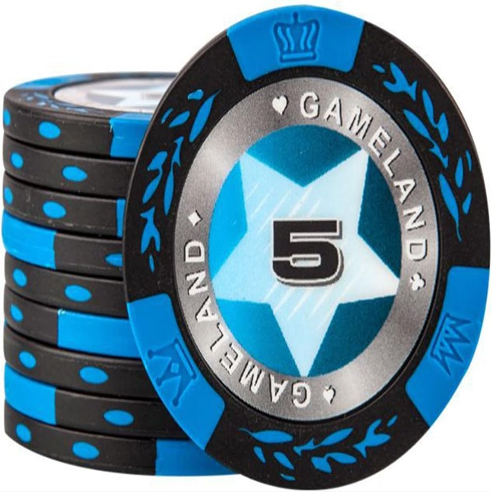 Yarsanor 14g Casino Chips with Denominations, Poker Clay Chips Monte Carlo Poker Chips for Texas Holdem Blackjack Gambling Poker Set (Size : 25PCS $5)