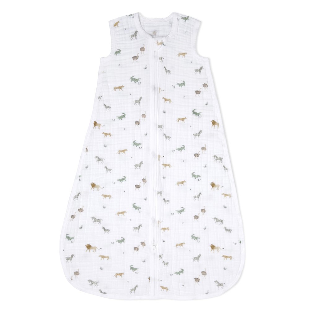 aden + anais Baby Sleeping Bag, 100% Organic Cotton Muslin, Wearable Swaddle Blanket for Girls & Boys, Breathable & Lightweight, TOG Rating 1.0, Safari Dreams, 18-36 Months