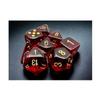 Crimson Translucent Dice with Gold Numbers 7+1 Dice Set 16mm (5/8in) Chessex view 1