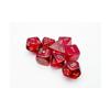 Crimson Translucent Dice with Gold Numbers 7+1 Dice Set 16mm (5/8in) Chessex view 2