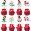 36 Pack Merry Christmas Cupcake Toppers My First Birthday Christmas Cupcake Picks Santa Baby Hat Xmas 1st Birthday Cupcake Decorations Party Supplies view 1