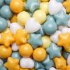 GOGOSO Ball Pit Balls,Plastics Balls for Ball Pit, Stars Hearts Shape for PastelBall for Toddlers Kids, Stars and Hearts Creamy Yellow+Blue,100pcs view 1