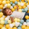 GOGOSO Ball Pit Balls,Plastics Balls for Ball Pit, Stars Hearts Shape for PastelBall for Toddlers Kids, Stars and Hearts Creamy Yellow+Blue,100pcs view 4