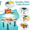 SWATOW Kids Activity Table, 6-in-1 Play Table Chair Set - Adjustable Height, Storage Box, 105pcs Marble Run Building Blocks, Water & Sand Table Playset Toy Gift for Toddlers view 2