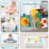 SWATOW Kids Activity Table, 6-in-1 Play Table Chair Set - Adjustable Height, Storage Box, 105pcs Marble Run Building Blocks, Water & Sand Table Playset Toy Gift for Toddlers view 3