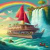 1000 Piece Cartoon Jigsaw Puzzle for Kids Adults, Waterfall Sailing Wooden Puzzles, Most Popular Leisure Activities - Exquisite Jigsaw Puzzles, Great Gifts for Puzzle Lovers 20 X 30 Inch view 1