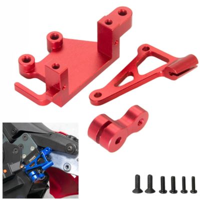 Aluminum 7075 RC Steering Servo Bracket Servo Arm Upgrades Parts for LOSI 1/4 Promoto-MX Motorcycle Dirt Bike,Replace # LOS261013 (Red)