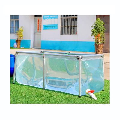 MUHM Pool Above Ground, Transparent Canvas Pool, 1.3mm Thick Clear PVC Children's Pool, Easy to Observe for Emergency Water Tank Koi Breeding, Customizable Size (Color : Clear, Size : 200X100X60CM)