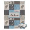 ColorAce Personalized Blanket with Name Customized Baby Blanket for Boys Girls Personalized Woodland Blanket Custom Baby Gifts Cozy Fluffy Flannel Blanket Personalized Woodland Blanket view 1