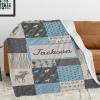 ColorAce Personalized Blanket with Name Customized Baby Blanket for Boys Girls Personalized Woodland Blanket Custom Baby Gifts Cozy Fluffy Flannel Blanket Personalized Woodland Blanket view 2