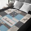 ColorAce Personalized Blanket with Name Customized Baby Blanket for Boys Girls Personalized Woodland Blanket Custom Baby Gifts Cozy Fluffy Flannel Blanket Personalized Woodland Blanket view 3
