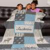 ColorAce Personalized Blanket with Name Customized Baby Blanket for Boys Girls Personalized Woodland Blanket Custom Baby Gifts Cozy Fluffy Flannel Blanket Personalized Woodland Blanket view 4