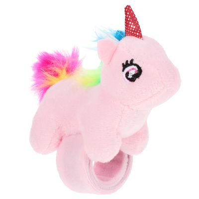 Abaodam Animal Slap Bracelet Unicorn Slap Bracelet Plush Stuffed Animal Hugger Snap Wrist Band for Kids Birthday Party Favor
