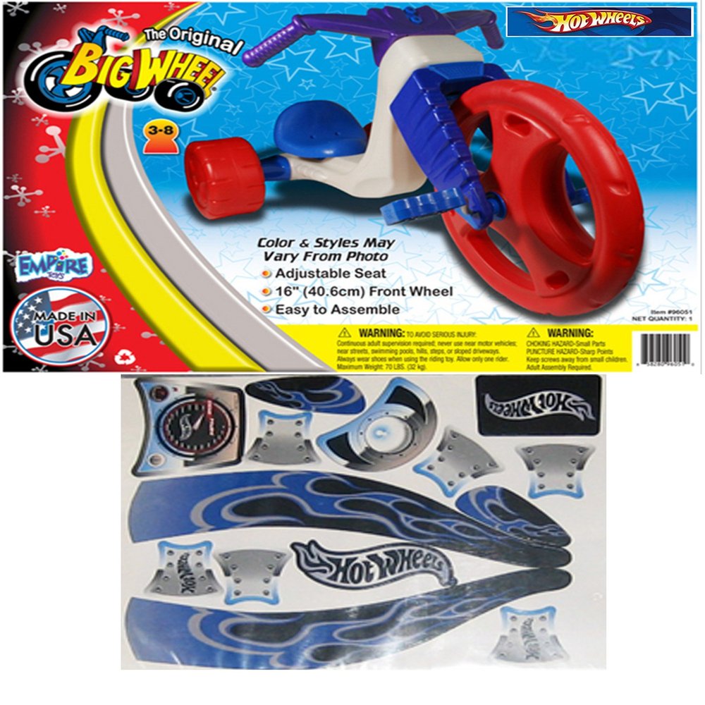The Original Big Wheel Trike Limited Edition Ride-On - Red/Wht/Blue w/Blue Decals