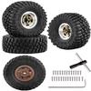 hopsupRC Aluminum 1.0in Beadlock RC Wheels Upgrades Part for 1/18 1/24 TRX4M,SCX24,FCX24 RC Crawler,RC Truck Tires Hops Up,4pcs Gold view 1