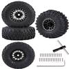 hopsupRC Aluminum 1.0in Beadlock RC Truck Tires Upgrades Part for 1/18 1/24 TRX4M,SCX24,FCX24 RC Crawler,4pcs Alloy RC Wheels Hops Up,Black view 1