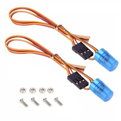BOLIDORC 2PCS RC Model Car LED Rotating Flashing Police Lights for 1/8 1/10 1/12 SCX10 TRX4 RC Crawler 1/14 RC Tamiya Tractor Excavator Engineering Truck (13x18mm, Blue)