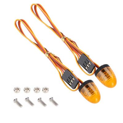 BOLIDORC 2PCS RC Car LED Flashing Warning Light, 5 Modes, 4.8-6V, Yellow, 13x17mm, RC Vehicle Light