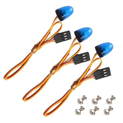 BOLIDORC 3PCS LED Rotating Flashing Light Strobe Lights for 1/8 1/10 1/12 SCX10 TRX4 RC Model Car 1/14 RC Tamiya Tractor Excavator Engineering Truck (10x15mm, Blue)