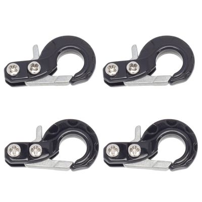 BOLIDORC 4PCS 1:10 RC Tow Trailer Hooks Metal Towing Hook Buckles Scale Accessories for 1/10 RC Model Car Crawler Truck SCX10 D90 TRX4 (B, Silver)