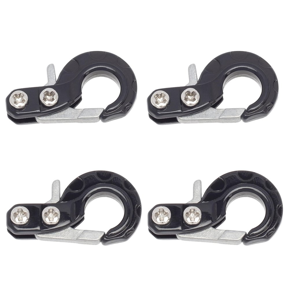 BOLIDORC 4PCS 1:10 RC Tow Trailer Hooks Metal Towing Hook Buckles Scale Accessories for 1/10 RC Model Car Crawler Truck SCX10 D90 TRX4 (B, Silver)