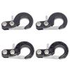 BOLIDORC 4PCS 1:10 RC Tow Trailer Hooks Metal Towing Hook Buckles Scale Accessories for 1/10 RC Model Car Crawler Truck SCX10 D90 TRX4 (B, Silver) view 1
