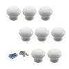 Klauer Ceramic Knobs,Pink Round Ceramic Handle Pull Door knobs Cabinet Handles for Children's Room (8 Pieces) (Color : White) view 1