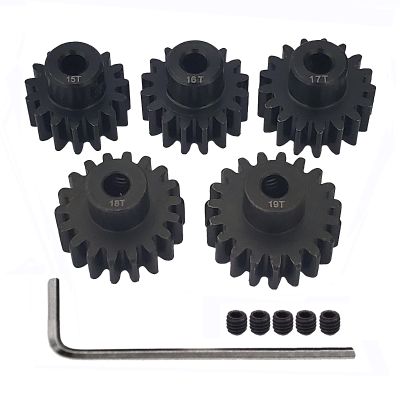 AMOGOT Metal Steel 32P Pinion Gear 3.175mm Shaft 15T 16T 17T 18T 19T with Hex Key for RC Brushless Brush Motor RC Car Upgrade Part B
