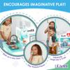 Lil Jumbl Wooden Doctor Playset, Multi-Sided Medical Office Activity Center with Exam Room, Check-in & Waiting Areas, Toddler Playset, Doctors Office Pretend Play view 3