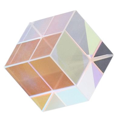 Colorful GlassPrism for Physics Teaching Research Decoration Art Education, Vivid Kaleidoscope Effect,Photography Props (18 * 18 * 18mm)