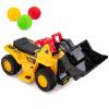 HONEY JOY Electric Ride on Push Car, 6V Toddler Bulldozer Digger w/Balls & Basketball Hoop, Outdoor Digging Scoop, Flexible Bucket, Ride on Excavator Construction Vehicle for Kids view 1
