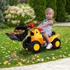 HONEY JOY Electric Ride on Push Car, 6V Toddler Bulldozer Digger w/Balls & Basketball Hoop, Outdoor Digging Scoop, Flexible Bucket, Ride on Excavator Construction Vehicle for Kids view 2