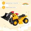 HONEY JOY Electric Ride on Push Car, 6V Toddler Bulldozer Digger w/Balls & Basketball Hoop, Outdoor Digging Scoop, Flexible Bucket, Ride on Excavator Construction Vehicle for Kids view 3