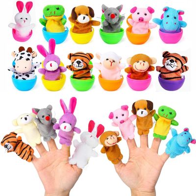 12pcs Easter Eggs Filled with Finger Puppets for Easter Basket Stuffers,Prefilled Easter Egg with Finger Puppets for Easter Egg Fillers,Party Favors,Goodie Bags Fillers, Easter Gift for Kids