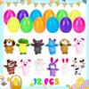 12pcs Easter Eggs Filled with Finger Puppets for Easter Basket Stuffers,Prefilled Easter Egg with Finger Puppets for Easter Egg Fillers,Party Favors,Goodie Bags Fillers, Easter Gift for Kids view 2
