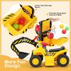 Costzon 6V Ride On Construction Excavator, Outdoor Digger Scooper Tractor Toy W/Safety Helmet, Rocks, Horn, Underneath Storage, Moving Forward/Backward, Pretend Play Ride On Truck (6V) view 4