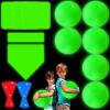Hiboom 13 Pcs Glow in The Dark Kickball Dodgeball Set Includes 10 Inch Playground Ball with Pump 5 Rubber Bases 100 Glow Sticks for Adults Playground School Backyard Game Outdoor Indoor Games view 1