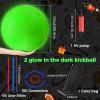 Hiboom 13 Pcs Glow in The Dark Kickball Dodgeball Set Includes 10 Inch Playground Ball with Pump 5 Rubber Bases 100 Glow Sticks for Adults Playground School Backyard Game Outdoor Indoor Games view 2