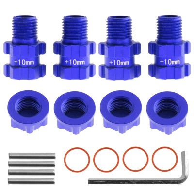 RC Wheel Hex Hubs Adapter 14mm to 17mm Widen 10mm Extended Wheel Hub Drive with Anti-dust Cap Nuts Compatible for Arrma 1/10 3S Granite Mega Senton Big Rock New BIGROCK Typhon Upgrade Parts