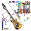 Smilixin Inflatable Guitar Set - 10 Guitars and 1 Inflator, Rock Star Toy, 80s Party Decorations view 2